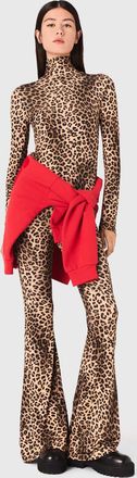 Maje Flared Leopard Print Leggings - Leopard Print - Maje