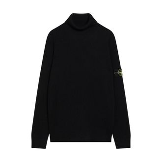 Stone Island Full Rib RWS Wool Turtleneck - male - Stone Island - Turtlenecks - Blue - 2XL - Knitwear