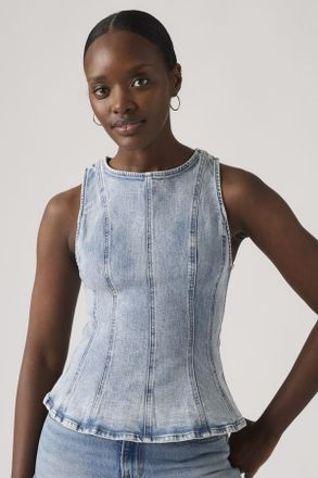 Levi's Top Leighton Peplum - Mujer - L - Azul / In The Dust Stone
