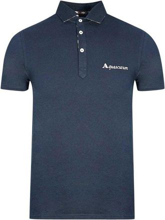 Aquascutum Unisex Volwassen Handtekening Logo Polo Shirt (Marineblauw)