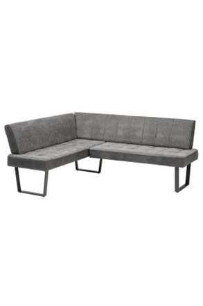 MID.YOU Mid.you Eckbank, Grau, Schwarz, Metall, Textil, L-Form, 200x160 cm, Esszimmer, B&auml;nke, Eckb&auml;nke