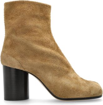 Maison Margiela Enkellaarsjes met hak en Tabi-uitsnijding - Dames - Laarzen met Hak - Beige - 36 EU - Su&egrave;de - Schoenen