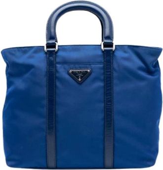 Prada Pre-owned Tote Bags, female, Blue, Size: ONE SIZE Pre-owned Satchel
