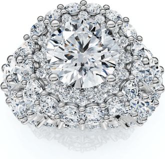 Pompeii3 Certified 26Ct Diamond Halo Engagement Ring in 14k Gold Lab Grown