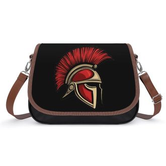 Generic Spartan Helmet Crossbody Bags for Women Fashion Leather Shoulder Handbags With Adjustable Strap