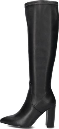 Omoda Zwarte Hoge Laarzen 0492-10 - Dames - Laarzen met Hak - Zwart - 41 EU - Leer - Schoenen