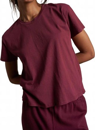 perfectwhitetee Harley Boxy Crew Tee In Dark Burgundy