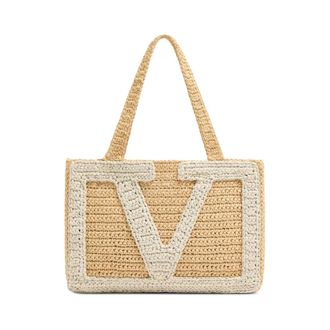 Valentino Garavani VLogo Signature Tote - female - Valentino Garavani - Shopping Bags - Beige - ONE SIZE - Bags