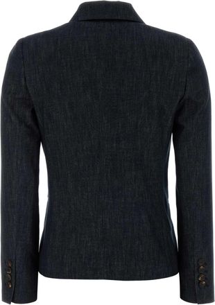 Brunello Cucinelli Womens Doppiopetto Blazer Navy Cotton Blazers