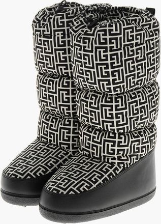Balmain Stivali da Neve in Nylon con Monogram All-Over Balmain