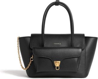 Coccinelle Double Beat Medium - Dames - Handtassen - Zwart - ONE Size - Leer - Tassen