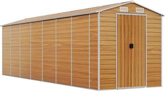 vidaXL Caseta De Jard&iacute;n Acero Galvanizado Marr&oacute;n Claro 191x640x198 Cm Vidaxl