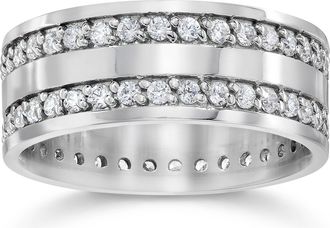 Pompeii3 1 1/2ct Diamond Eternity Wedding Anniversary Gold Ring 7MM
