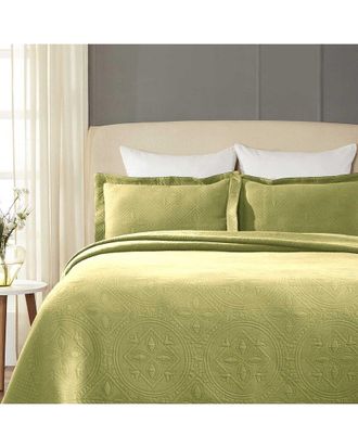 Superior Celtic Circle Cotton Jacquard Matelasse Scalloped Bedspread Set