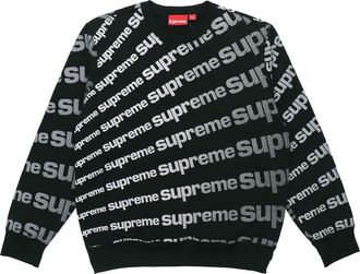 SUPREME SS20 Week 1 Radial Crewneck Logo Full Print Round Neck Unisex Black SUP-SS20-097