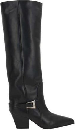 PARIS TEXAS Pull-On Laarzen met Decoratieve Band - Dames - Cowboylaarzen - Zwart - 37 EU - Leer - Schoenen