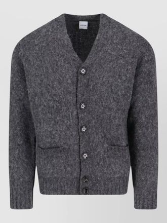 Aspesi v neck straight jacket front pockets ribbed