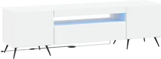 vidaXL Mueble De Tv Led Blanco Madera De Ingenier&iacute;a Vidaxl