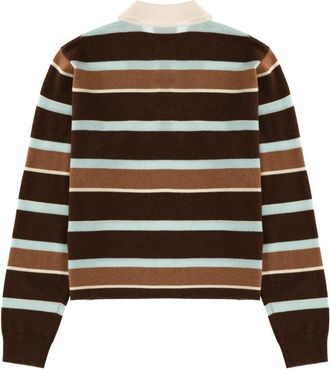 Guest In Residence Cropped Stripe Cashmere Polo Shirt - Multicolor