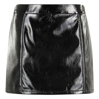 Michael Kors Short Skirts, female, Black, 2XS, FX Patent Micro Miniskirt