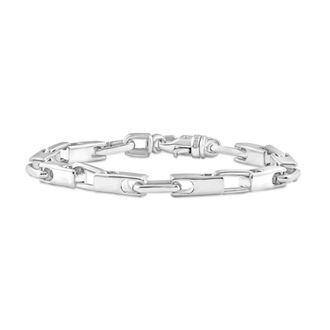 Pompeii3 Mens Polished Steel Oval Clasp 6mm Flexible Link 8.5 Bracelet