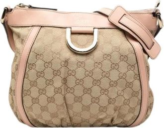 Gucci Pre-owned Cross Body Bags, female, Beige, Size: ONE SIZE Pre-owned Canvas Crossbody Bag