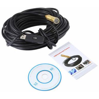 OEM Endoscopio Industrial Usb De 15 M, Endoscopio Para Tuber&iacute;as Con Lente De Cobre Impermeable De 14,5 Mm