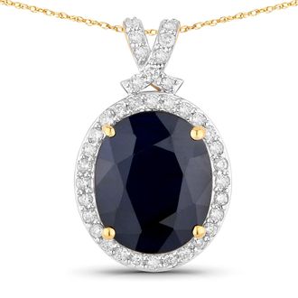 Diana M. Jewels Blue Sapphire Oval 12x10mm - 1Pc + White Diamond F/C Round 1.30mm( I1-I2/I color ) - 37Pcs ( J Back ) ( White Pen Rhodium )