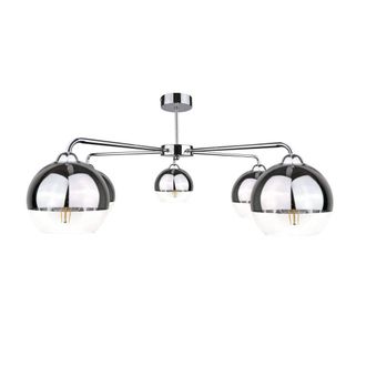 Netlighting Ice Multi Arm Semi Flush Ceiling Light Silver 60cm 5x E27