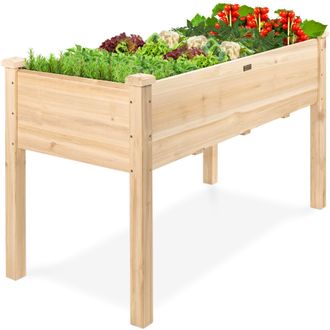 Best Choice Products Best Choice Product 48x24x30in Raised Garden Bed, Elevated Wooden Planter for Yard w/ Foot Caps, Bed Liner