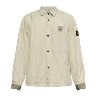Stone Island Lichtgewicht Jack met Kraag - Heren - Zomerjassen - Beige - 2XL - Jassen