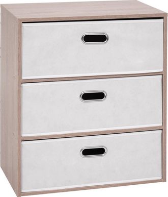 5five Simply Smart Cassettiera Dress Up A 3 Cassetti, Legno Chiaro - 5five