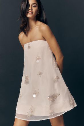 Maeve Strapless Scattered Embellished Mini Dress