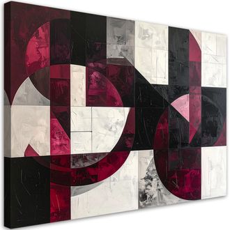 Feeby Impresi&oacute;n De Imagen, Abstracci&oacute;n Moderna Rojo Gris, 120x80