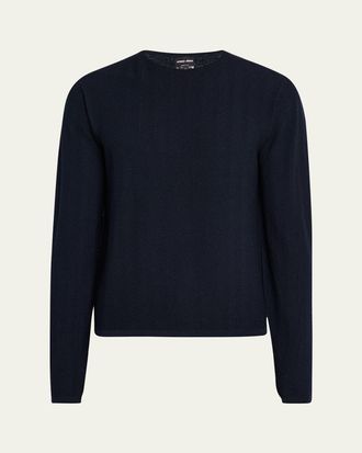 Giorgio Armani★素敵！Mens Crewneck Sweater Navy Blue Giorgio Armani Crew Neck Sweaters: Shop up to −83
