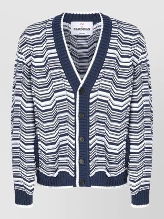 Missoni chevron knit v neck long sleeve cardigan