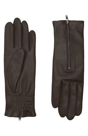 Agnelle Jane Lambskin Glove Lined in Cashmere with a Zipper in Taupe at Nordstrom, Size 7 1/2
