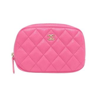 Chanel Pre-owned Clutches, female, Pink, Size: ONE SIZE Pre-owned Vintage Pouch