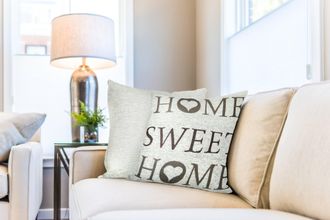 TJ Hughes Home Sweet Home Jacquard Cushion Cover in Beige - TJ Hughes