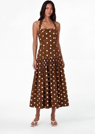 Nicholas Vivianne Dress in Spice Ivory Polka Dot at Nordstrom, Size 12