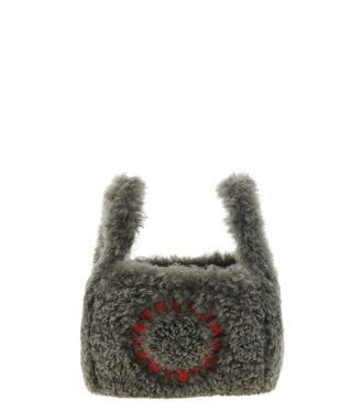 Stella McCartney Grey Logo Double Small Shoulder Bag