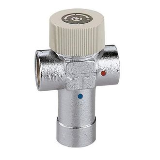Caleffi Esbe - Mezclador Termost&aacute;tico Regulable Con Cuerpo En Lat&oacute;n Cromado Caleffi 520 1/2 30-48&deg;c