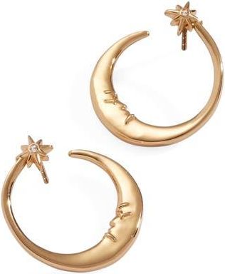 Alex and Ani Crescent Moon Hoop Earrings in Gold at Nordstrom