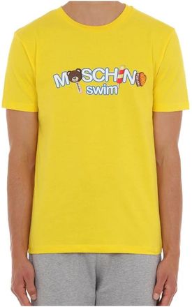 Moschino Icecream Logo Katoenen T-Shirt - Heren - T-shirts - Geel - L - Katoen - Tops
