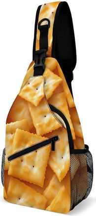 Generic Salted Soda Crackers Food Mens Shoulder Bags Sling Crossbody Backpack Travel Hiking Chest Bag with Small Side 38x20cm
