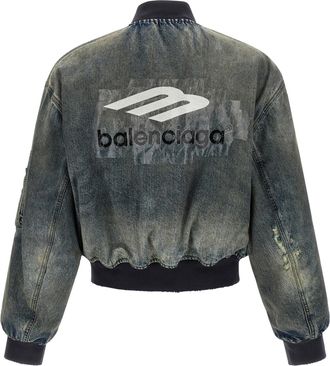 Balenciaga Mens Gray Polyester Bomber Clothing