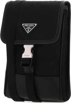Prada Mens Black Re-Nylon Phone Case Nero Poliammidericiclata-Vitello Cover Accessory