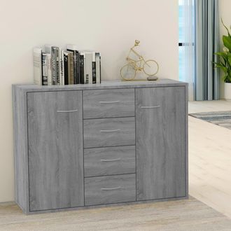 Berkfield Home Sideboard Grey Sonoma 88x30x65 cm Engineered Wood | Size: 88 x 30 x 65 cm