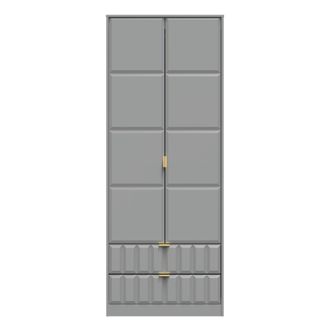 Welcome Furniture Hanover Ready Assembled 2 Door 2 Drawer Wardrobe in Dusk Grey - Welcome Furniture | TJ Hughes