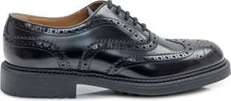 Doucal's Black Leather Lace-up Shoes